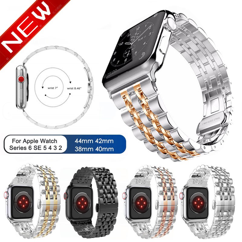 Dây Đeo Inox Cho Đồng Hồ Apple Watch 6 5 Se 40mm 44mm Phiên Bản 6 3 38mm 42mm