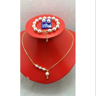 Bộ trang sức bạc mix ngọc trai 10418