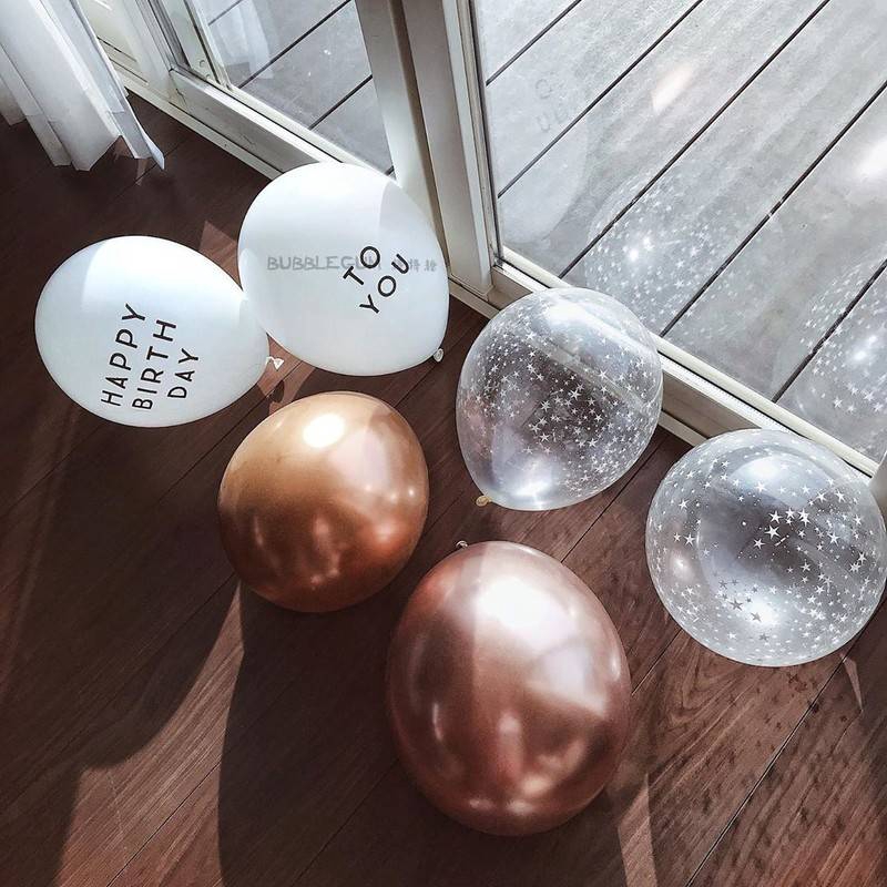 Set 20 bong bóng latex trong suốt họa tiết ngôi sao 12 inch