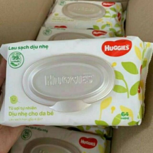 Khăn ướt Huggies không mùi - 64 miếng