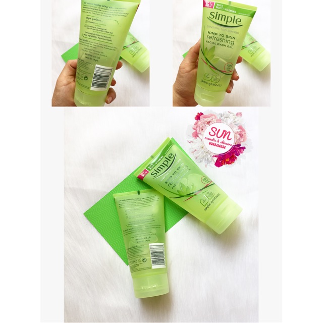 Sữa rửa mặt Simple Kind To Skin Refreshing Facial Wash Gel