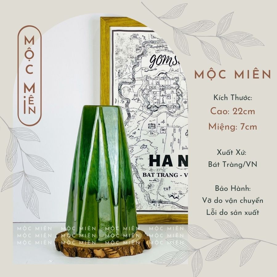 Bình hoa gốm sứ men hoả biến Rêu Xước cỡ Nhỡ lọ hoa decor trang trí nhiều mẫu, Mộc Miên, gôm sứ bát tràng