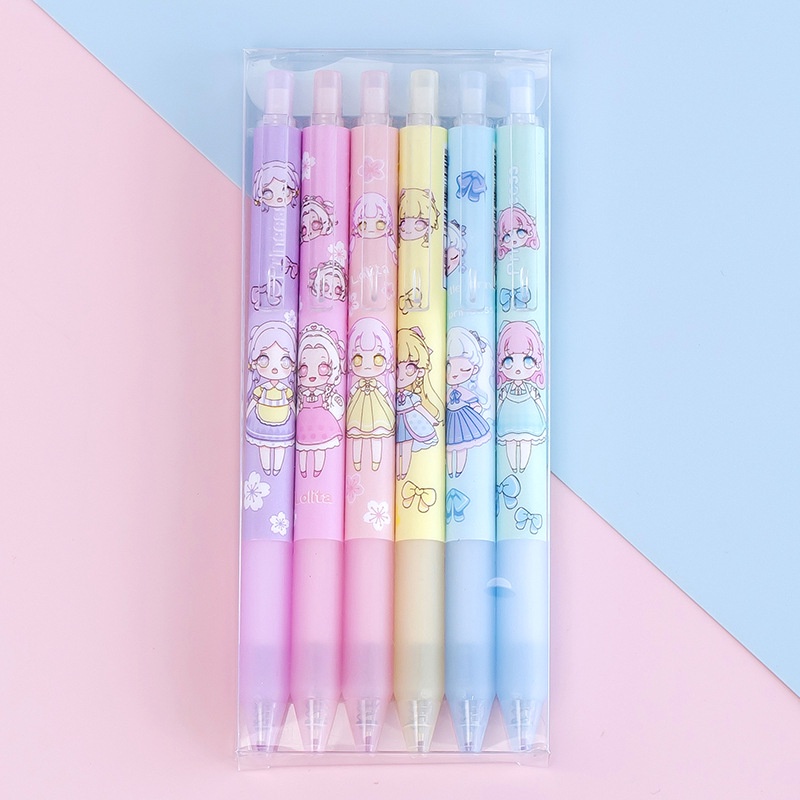 Set 6 bút mực gel ngòi 0.5mm cho học sinh