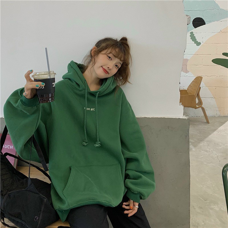 Hoodie Nam Nữ Màu Xanh Lạ Ellon Dáng Rộng Unisex Dáng Oversize Uzzlang