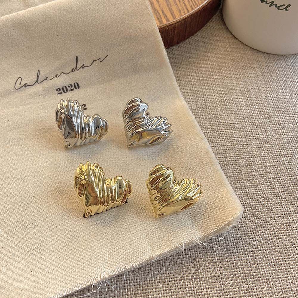 Bông tai hình trái tim bằng hợp kim nhiều màu sắc phong cách Hàn Quốc thời trang cho nữ