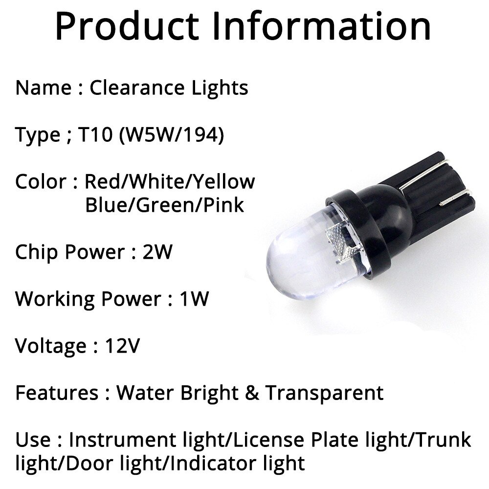 Set 5 bóng đèn T10 led tự đổi màu hoặc 1 màu gắn demi xi nhan xe máy, ô tô