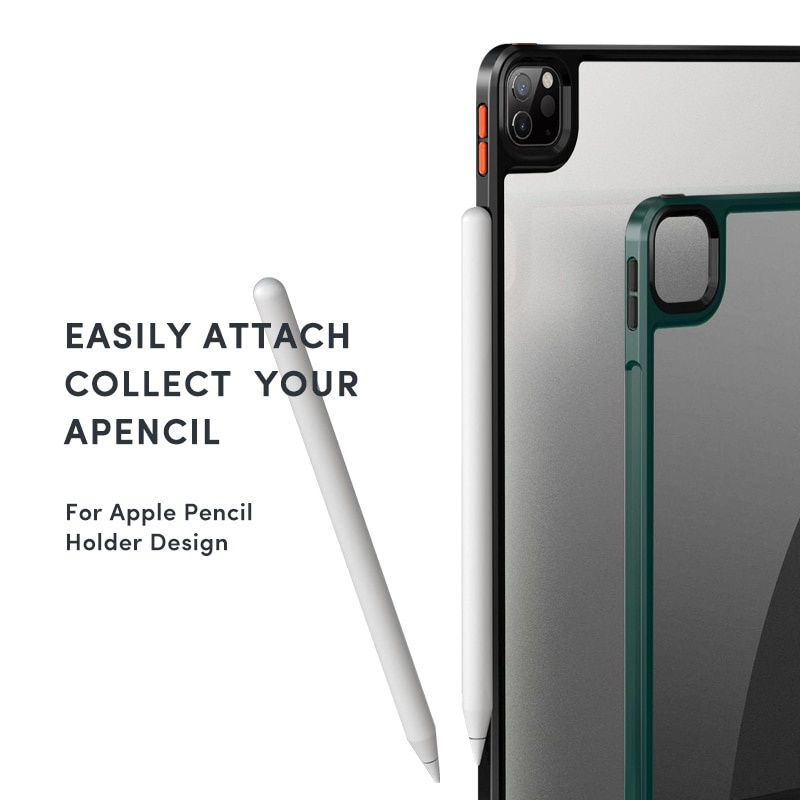 Ốp máy tính bảng màu trong suốt siêu mỏng chống sốc bảo vệ dành cho iPad 10.2 9th pro 12.9 11 2020 2018 mini 6 2021