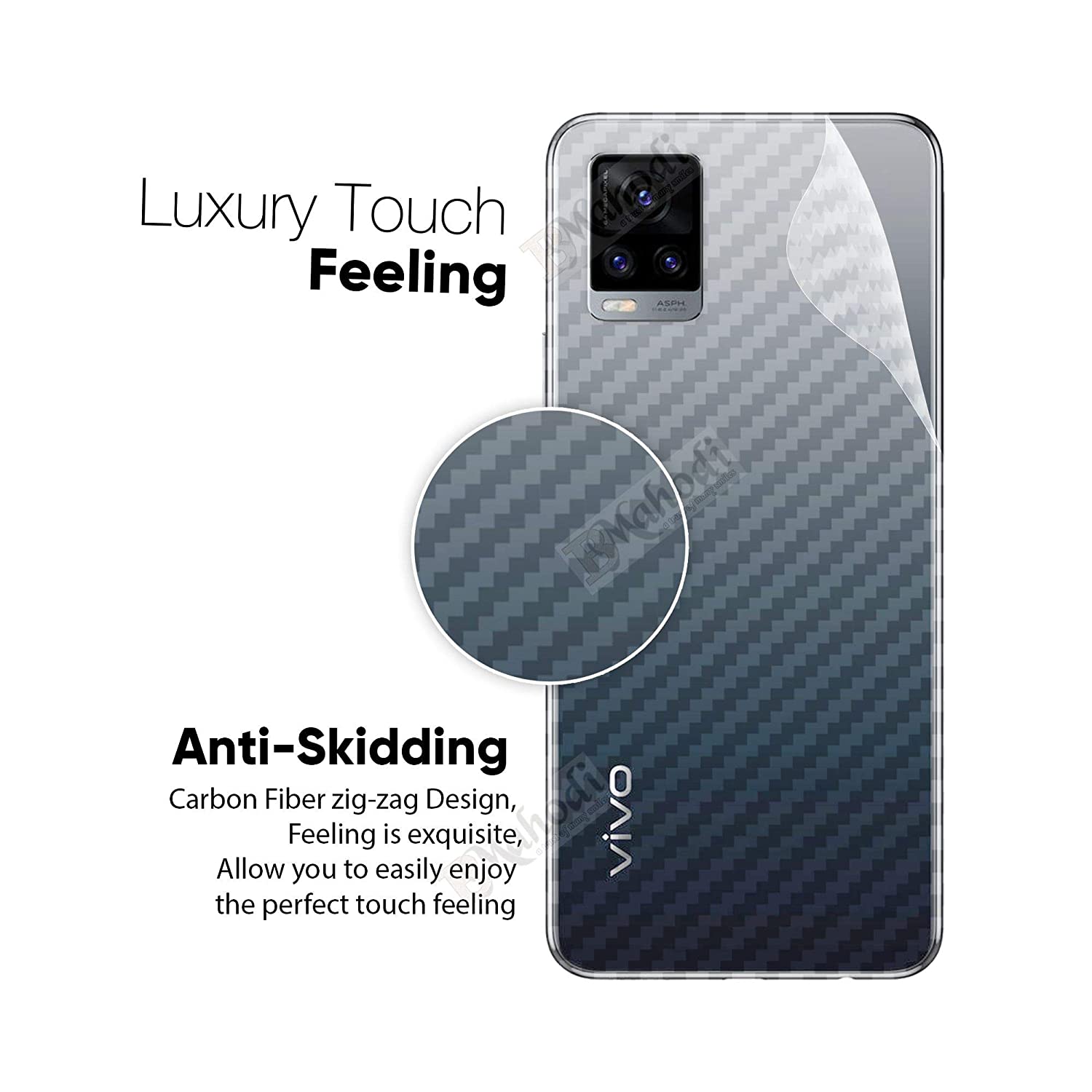 Miếng Dán Sợi Carbon Chống Va Đập Cho Vivo V20 Skin / Garskin / Sticker Lưng