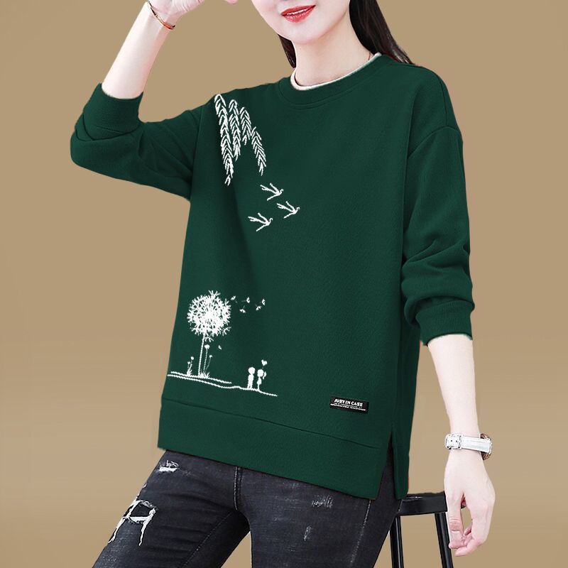 Áo Nỉ Cổ Tròn Dáng Dài Cỡ Lớn Phong Cách Phương Tây Thời Trang 2022 Mới