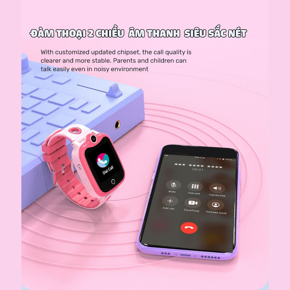 Đồng hồ thông minh trẻ em D06S nghe gọi chống nước cao cấp