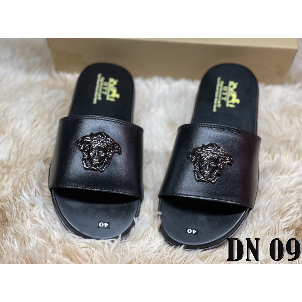DN 09 dép da bò dập vân cá sấu
