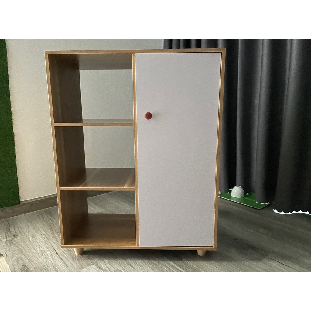Tủ gỗ đựng đồ đa năng, kệ gỗ MDF tủ decor phong cách hiện kích thước cao 77cm x ngang 60cm x sâu 30cm