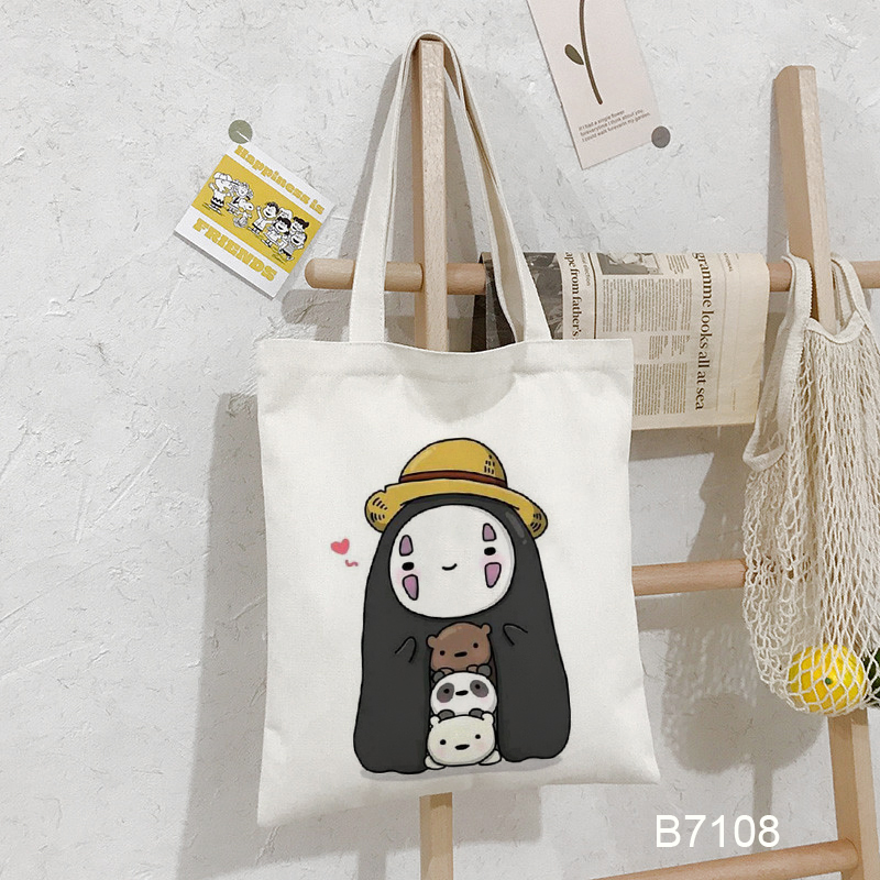 Túi tote in hình Vô Diện hoạt hình cho bạn gái mua sắm