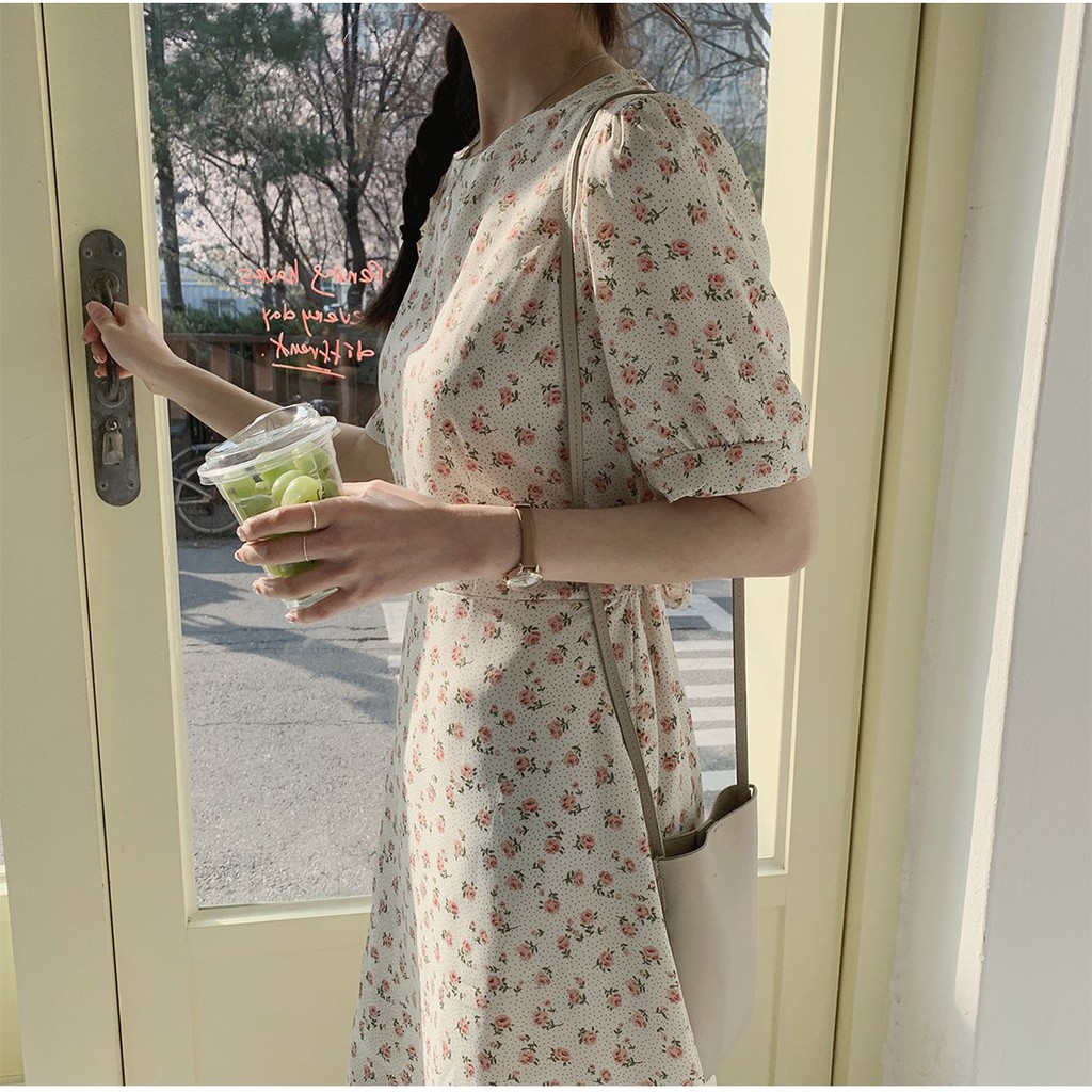 Váy vintage hoa nhí tiểu thư phong cách ulzzang Hàn Quốc V90 - Peyy | BigBuy360 - bigbuy360.vn