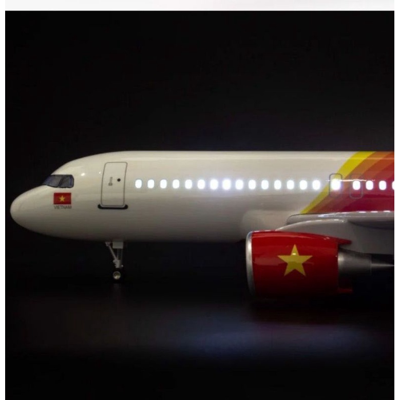 Mô hình máy bay Vietjejet 47cm có đèn led