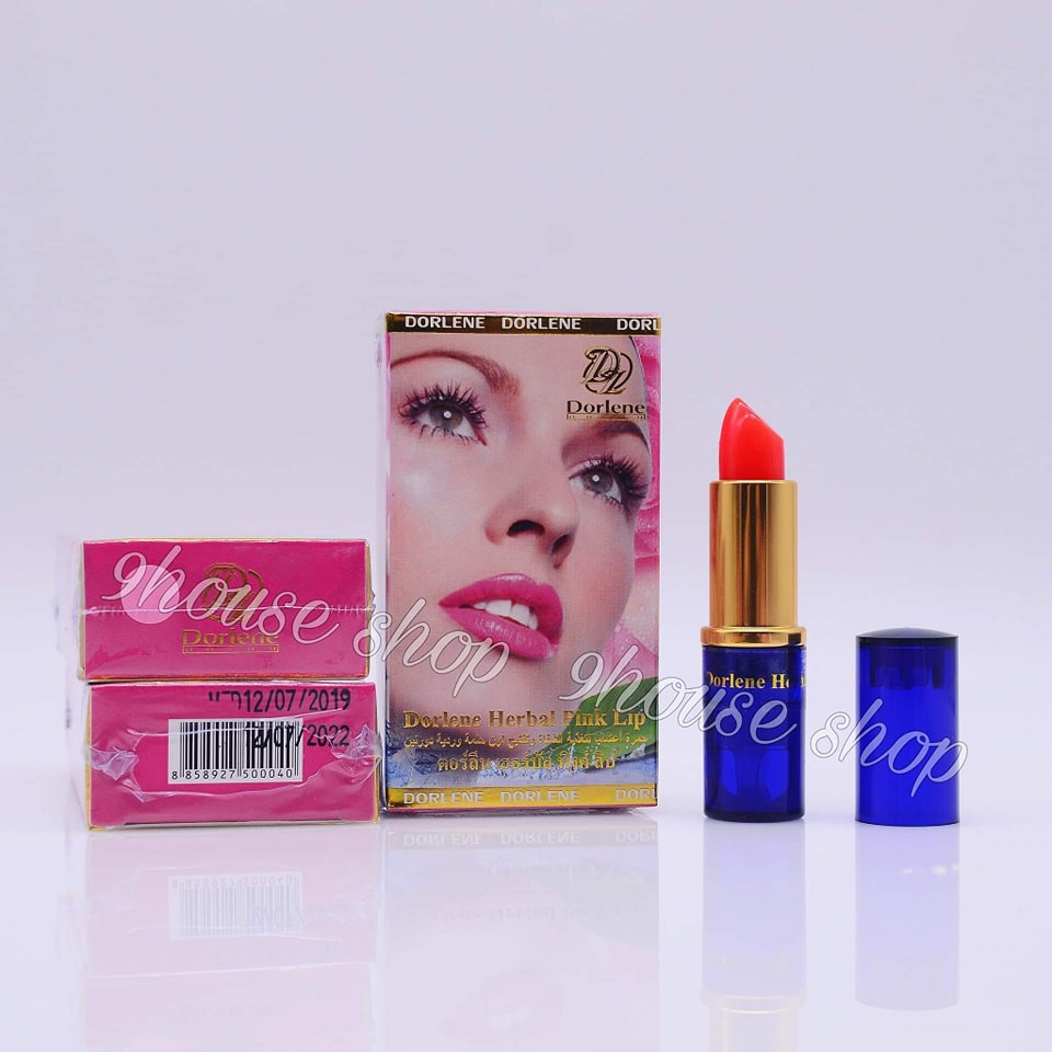 01 Son Sâm Giảm Thâm Môi Dorlene Herbal Pink Lip Thái Lan