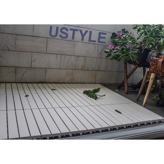 Ván Gỗ lót sàn trong nhà Vỉ Gỗ lót sàn trong nhà sơn màu trắng Tự Lắp Ráp Sàn Gỗ Vỉ Nhựa DT 6slat Ustyle