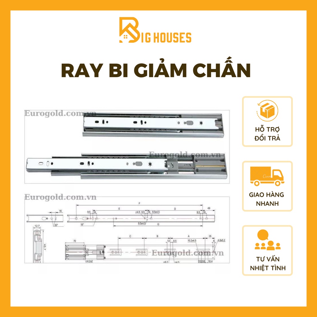 Ray bi giảm chấn cao cấp CÓ THỢ LẮP ĐẶT