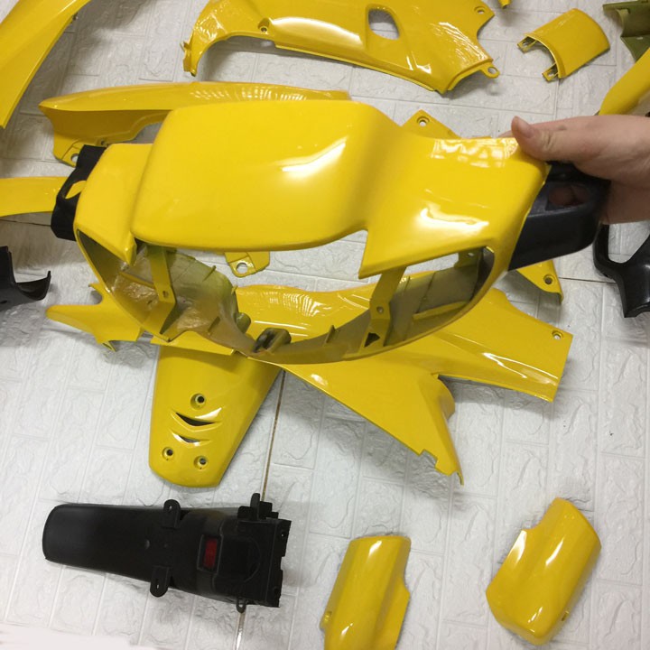 Bộ dàn áo xe WAVE alpha - Wave zx - wave 110 đời 2002-2006, nhựa nguyên sinh ABS màu  Full Vàng A1108