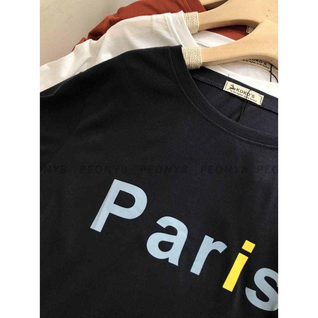 Áo Thun Paris Form Rộng PEONYB Unisex [FREESHIP]  Phông tay lỡ dáng suông in hình chữ màu ĐEN | TRẮNG | XÁM Ulzzang