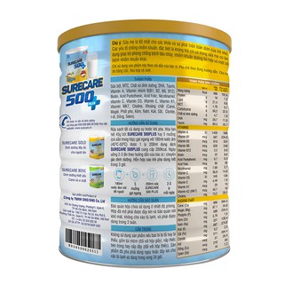 Sữa bột Surecare 500 plus 3 400g