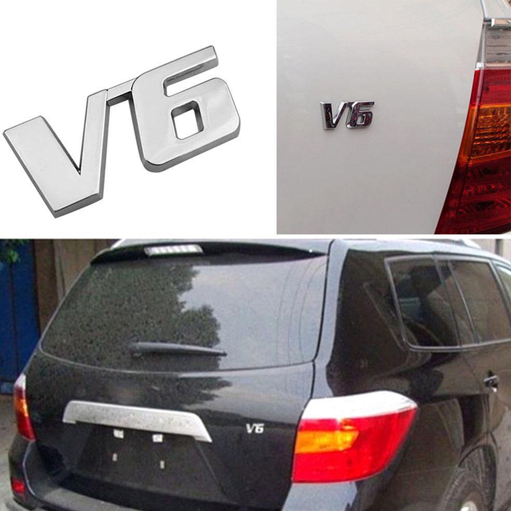Miếng DáN Kim LoạI Trang Trí Đuôi Xe Hơi Thể Thao CarAcc 4WD V6 V8