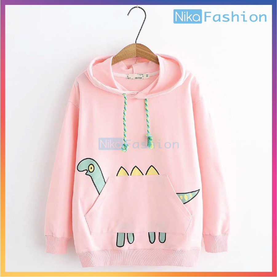 Nikafashion Áo Hoodie Nón Unisex Nam Nữ Chất Vải Nỉ Freesize 1 kích cỡ Form Dáng Rộng Dưới 65kg Mặc Đẹp K.L.O.N.G.T.Ú.I