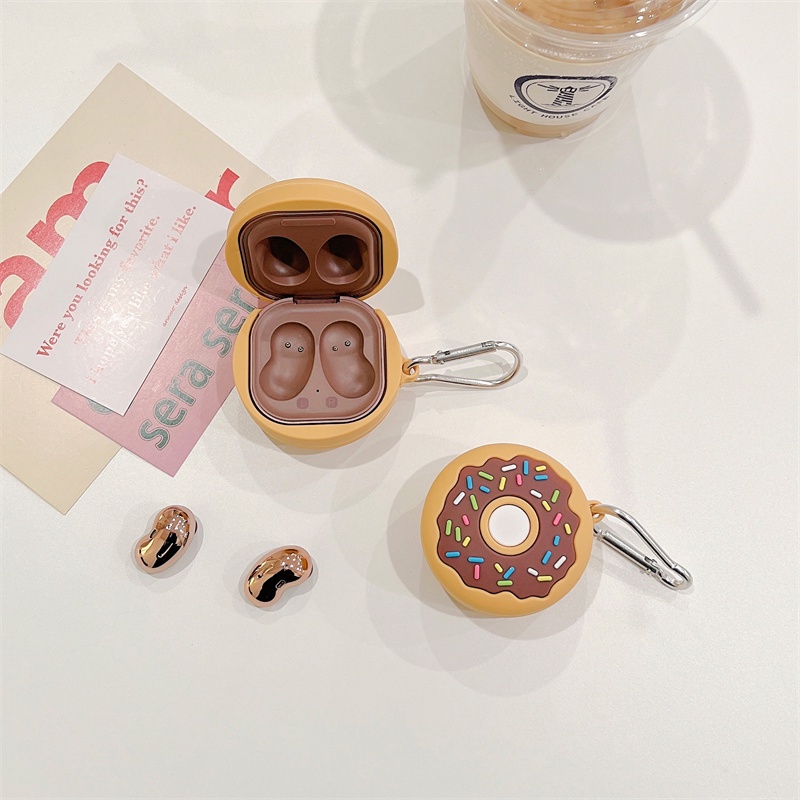 Vỏ Bảo Vệ Hộp Sạc Tai Nghe Samsung Galaxy Buds Live Hình Bánh Donut 3D Bằng Silicon Mềm | Buds 2 | Vỏ Bảo Vệ Hộp Sạc Tai Nghe bluetooth Không Dây Buds Pro / Buds 2 Pro