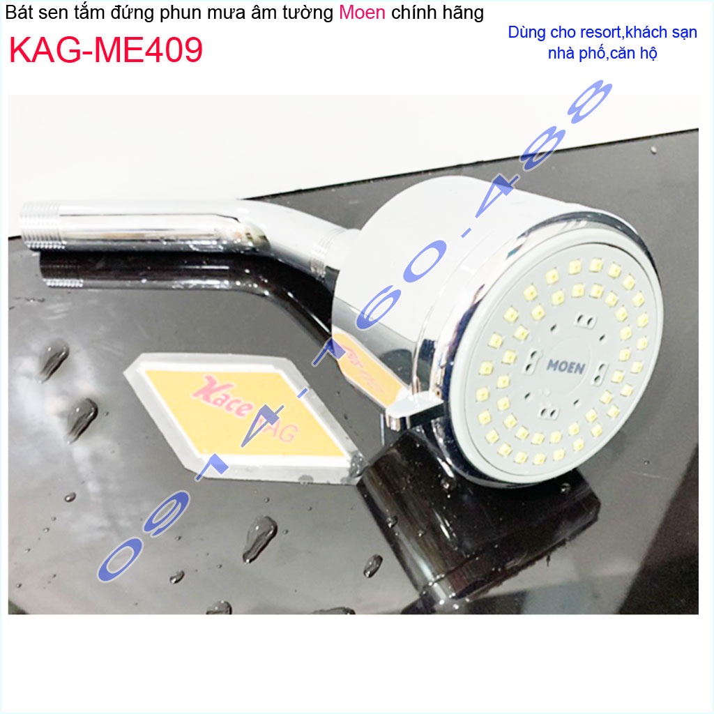 Đầu sen phun mưa Moen KAG-ME409, bộ đầu sen âm tường + cần inox tia nước mạnh thiết kế sang trọng thời trang tuyệt đẹp