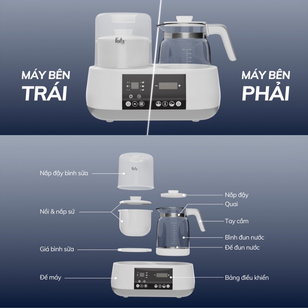 Máy Tiệt Trùng Bình Sữa Và Hâm Nóng All In One Multimax 1 FATZBABY FB9002Sl Chất Liệu Nhựa Cao Cấp, Thủy Tinh