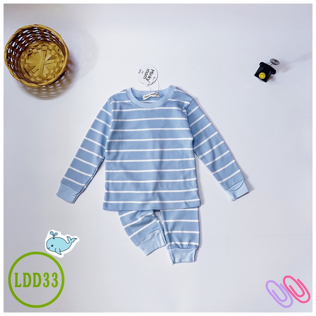 [LDD33] Bộ Dài Tay Thun Lạnh MINKY MOM Sọc Dệt Kẻ Ngang Chất Vải Mềm Mịn, Thấm Hút Mồ Hôi, Thoáng Mát, Dễ Chịu Cho Bé