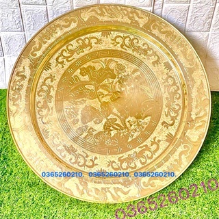 Mâm đồng hoa sen 52 cm chất liệu bằng đồng