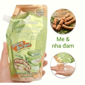 Muối tắm tẩy da chết trắng da A Bonne Whitening Silky Salt Scrub me và nha đam 350g