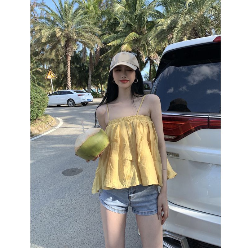 COZOK Áo Tank Top Hai Dây Dáng Rộng Phong Cách Hàn Quốc Gợi Cảm