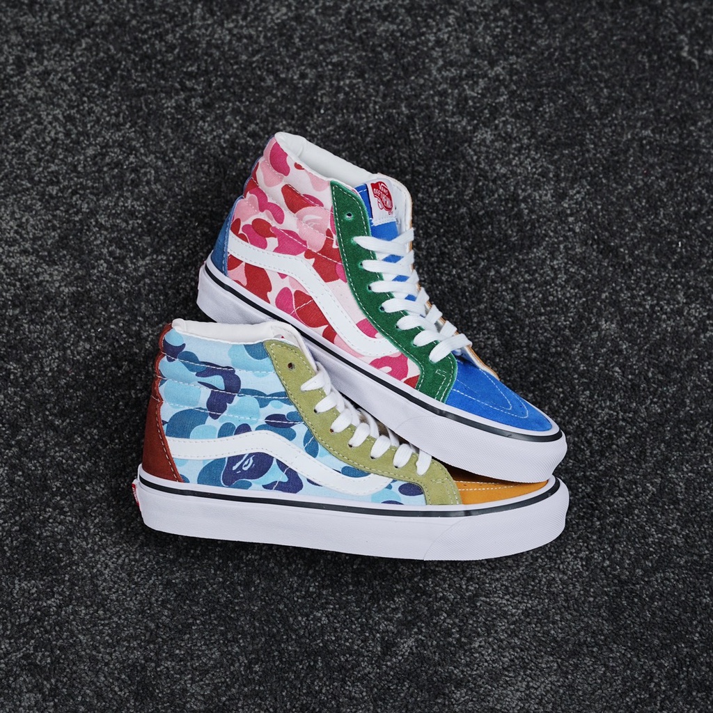 Giày Sneakers BAPE x Vans Sk8-Hi Cổ Cao Cá Tính Thời Trang