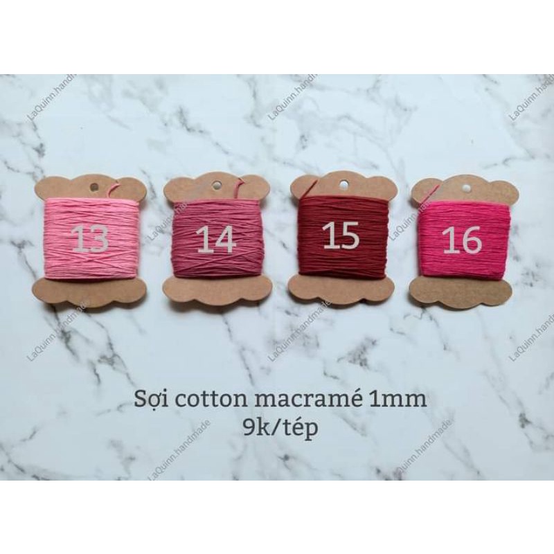 Sợi cotton 1mm tết vòng, thắt macramé, trang trí handmade