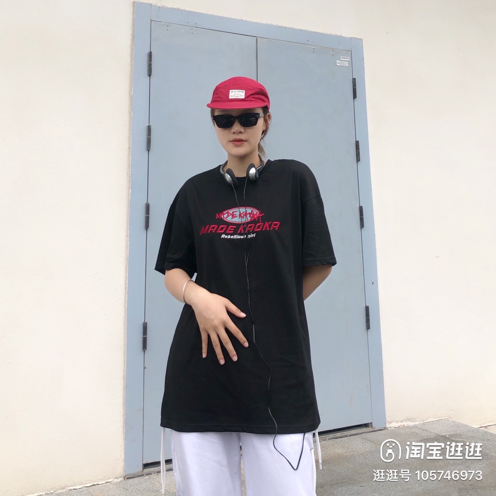 Áo thun đôi chữ đỏ KA Chất cotton 4 chiều co dãn tốt nam nữ mặc được, 2 kiểu croptop và from thụng hot