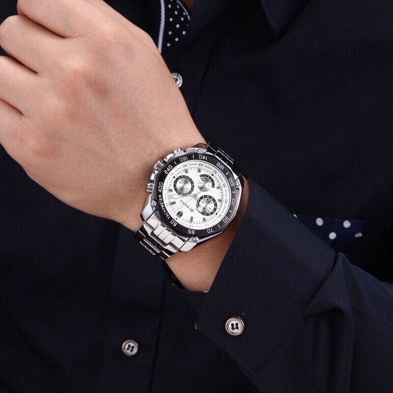 ĐỒNG HỒ NAM DÂY INOX CURREN MẪU MỚI CRT01