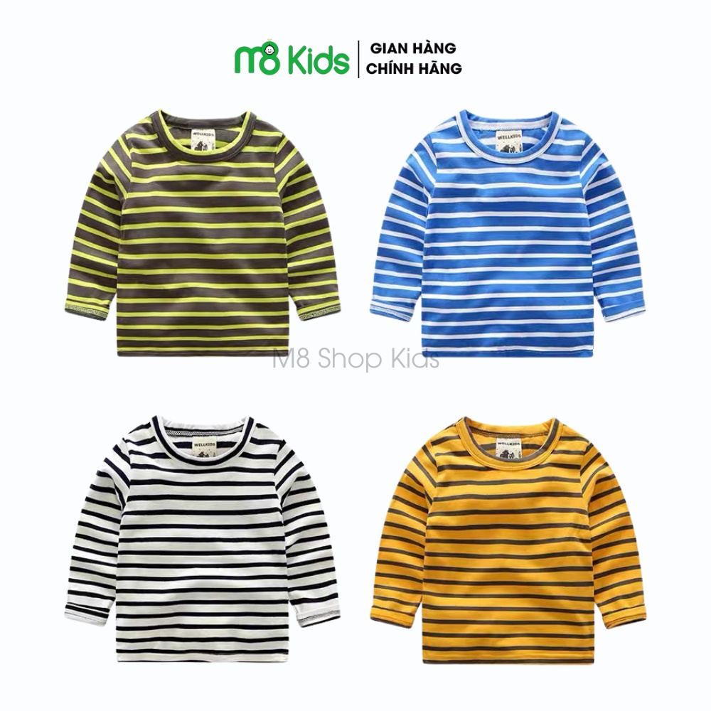 Áo thun kẻ ngang dài tay cho bé 8-18kg QATE 718 -M8shopkids