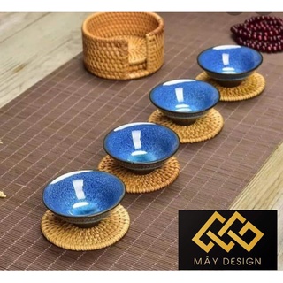 Tre tự nhiên- Lót ly bằng mây guột -Mây tre đan việt