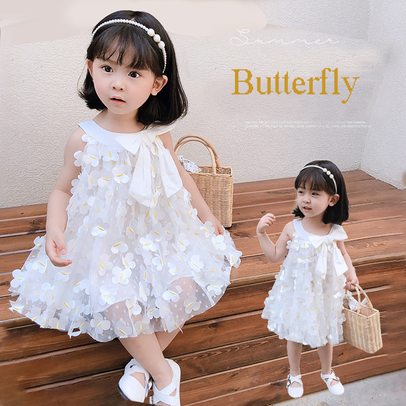 Váy cho bé gái trang trí ruy băng nơ dễ thương