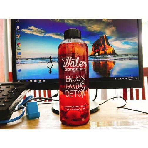 30 gói trái cây sấy detox kèm bình 1L + túi và hộp, có mật ong , 5 gói đường
