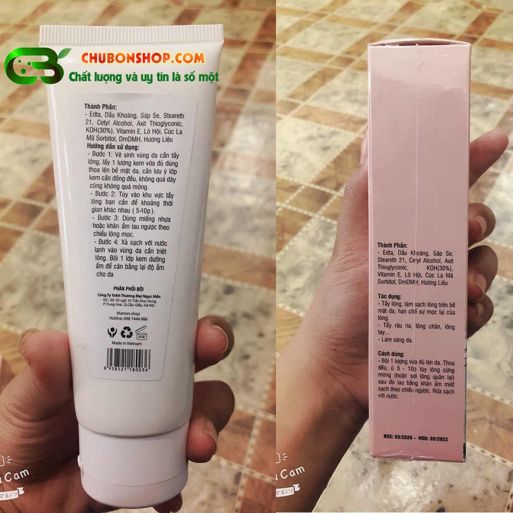 KEM TẨY LÔNG 💖💖 DƯỠNG DA VĨNH VIỄN MAMEN SHOP 120 ML