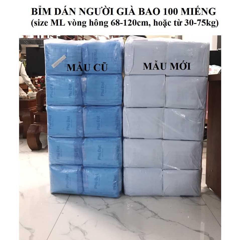 1 Bao Bỉm Trần Người Già Có Vách Chống Tràn Phú Đạt 100 miếng