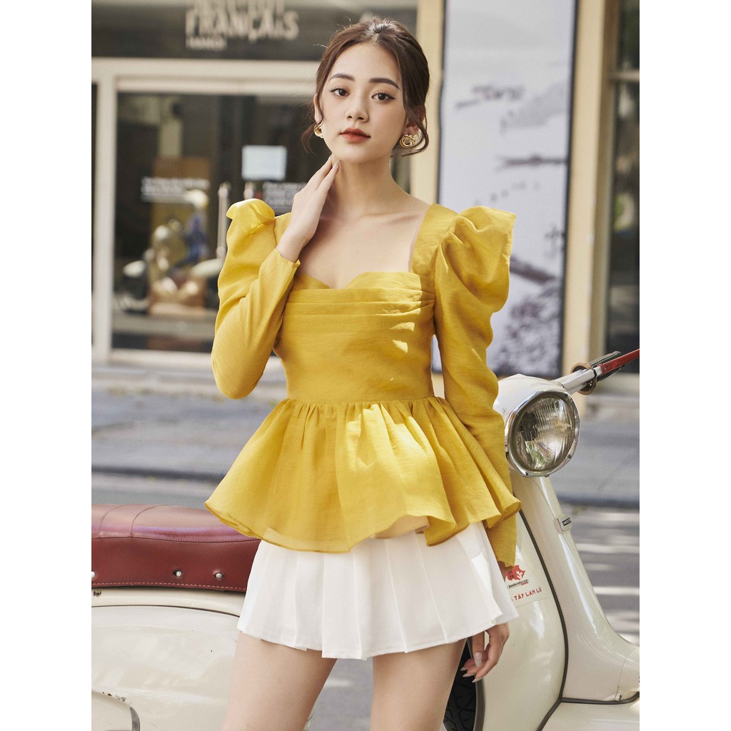 RECHIC Chân váy Joly Màu Trắng quần xếp ly trơn xinh xắn dễ thương dạo phố