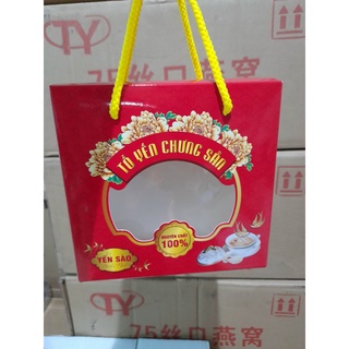 Túi giấy đựng 6 hũ yến 70ml (không có khay vàng)
