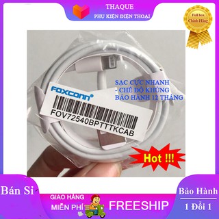 { Bảo hành 6 tháng } Cáp foxconn sạc nhanh Lightning dành cho Iphone 5s, 6s plus, 7s plus, 8 . Dài 1M, Chíp I5