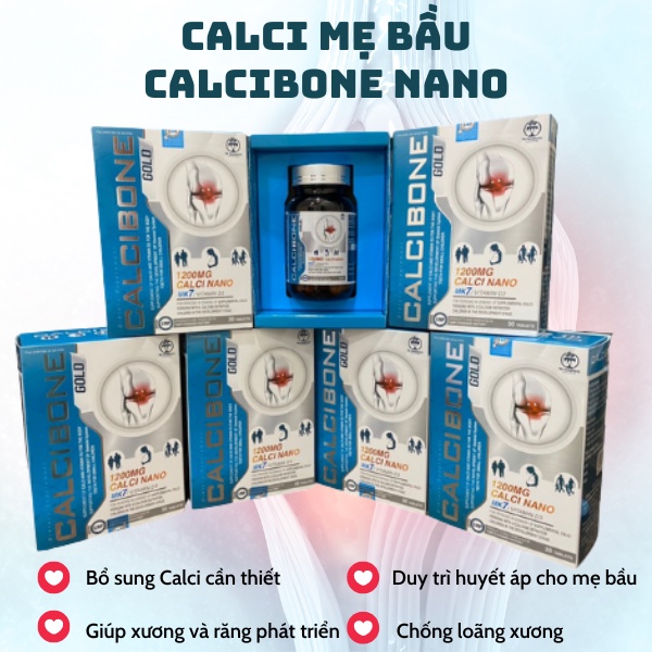 Canxi cho bà b.ầu & người thiếu hụt Canxi hộp 30v - Calci Bone kết hợp Vitamin D3, MK7