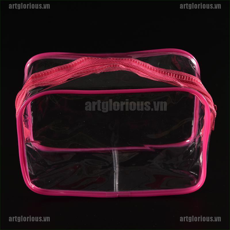 Túi đựng mỹ phẩm đồ dùng vệ sinh cá nhân du lịch bằng nhựa PVC trong suốt có khóa kéo
