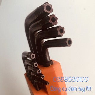 Bộ lục giác bông dài nâu 9 món (T10-T50) KAPUSI Japan